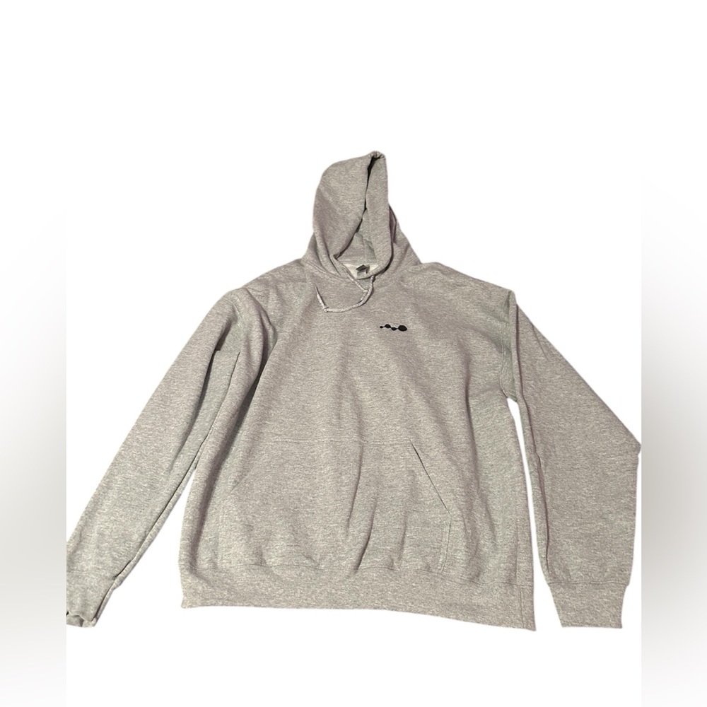 Gildan Oversized Hoodie – Heather Grey Heavy Fleece Sweatshirt – Size Large